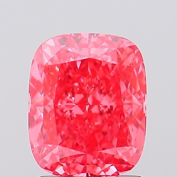 1.82 Ct. Fancy Vivid Pink Cushion Lab Grown Diamond