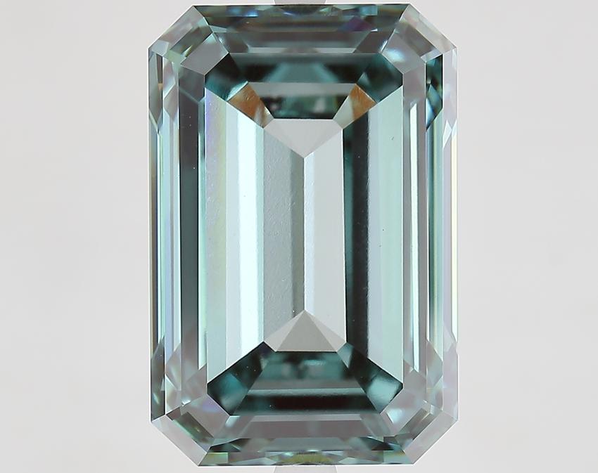 14.82 Ct. Fancy Vivid Bluish Green Emerald Lab Grown Diamond