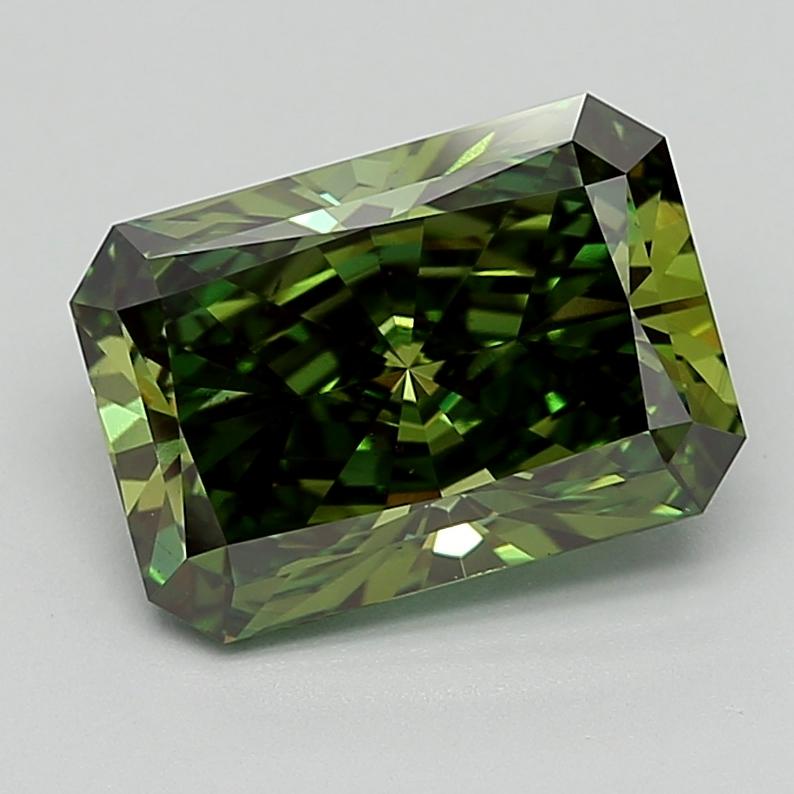 4.50 Ct. Fancy Vivid  Green Radiant Lab Grown Diamond