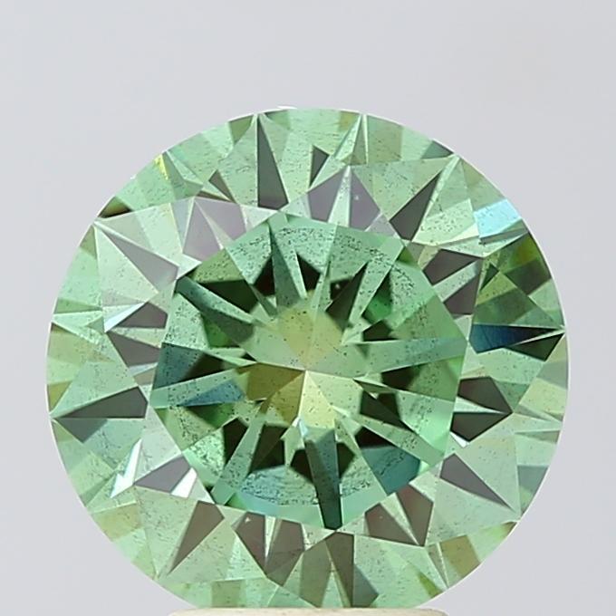 4.00 Ct. Fancy Vivid Green Round Lab Grown Diamond