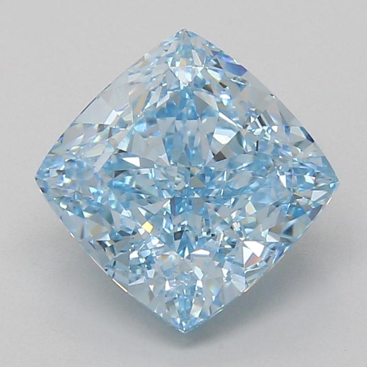 4.01 Ct. Fancy Vivid Blue Cushion Lab Grown Diamond