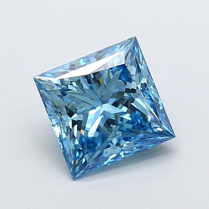 1.78 Ct. Fancy Vivid  Blue Princess Lab Grown Diamond
