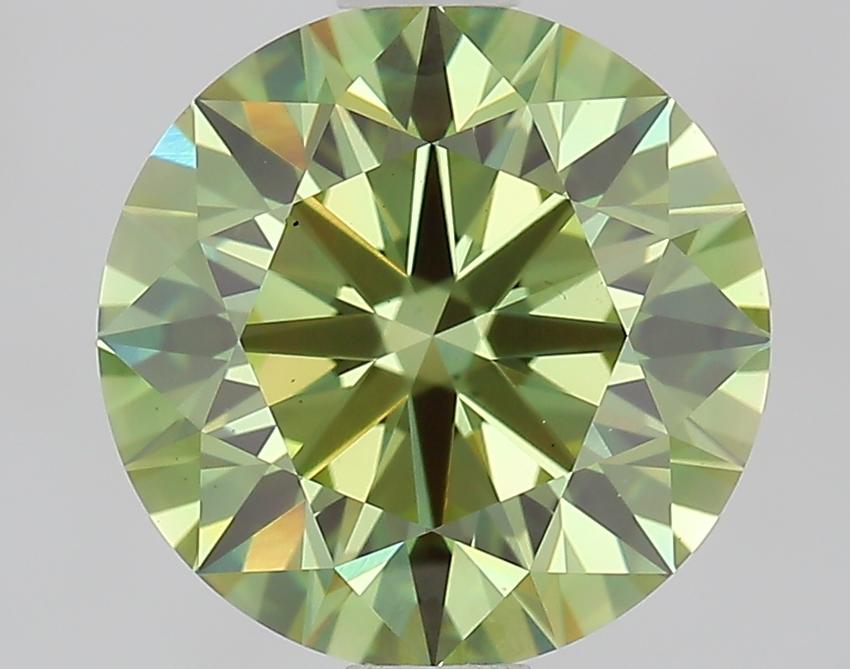 1.92 Ct. Fancy Vivid Green Round Lab Grown Diamond