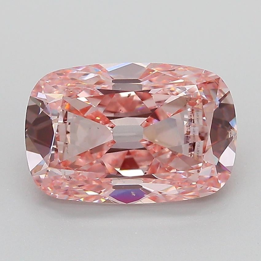 3.01 Ct. Fancy Intense  Pink Cushion Lab Grown Diamond