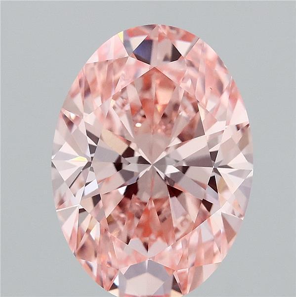 4.09 Ct. Fancy Vivid Pink Oval Lab Grown Diamond