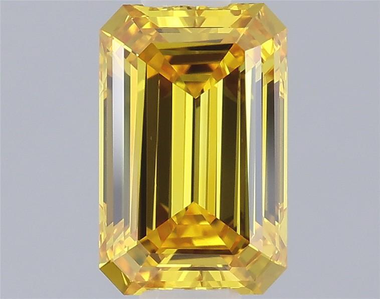 0.65 Ct. Fancy Vivid Yellow Emerald Lab Grown Diamond