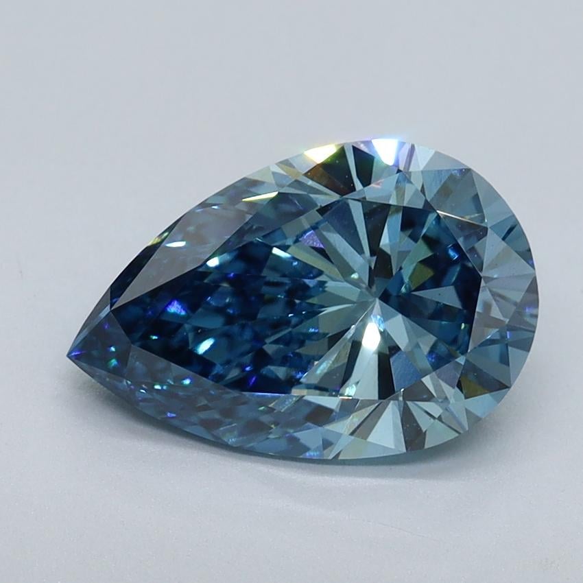 2.10 Ct. Fancy Vivid Malibu Blue Pear Lab Grown Diamond