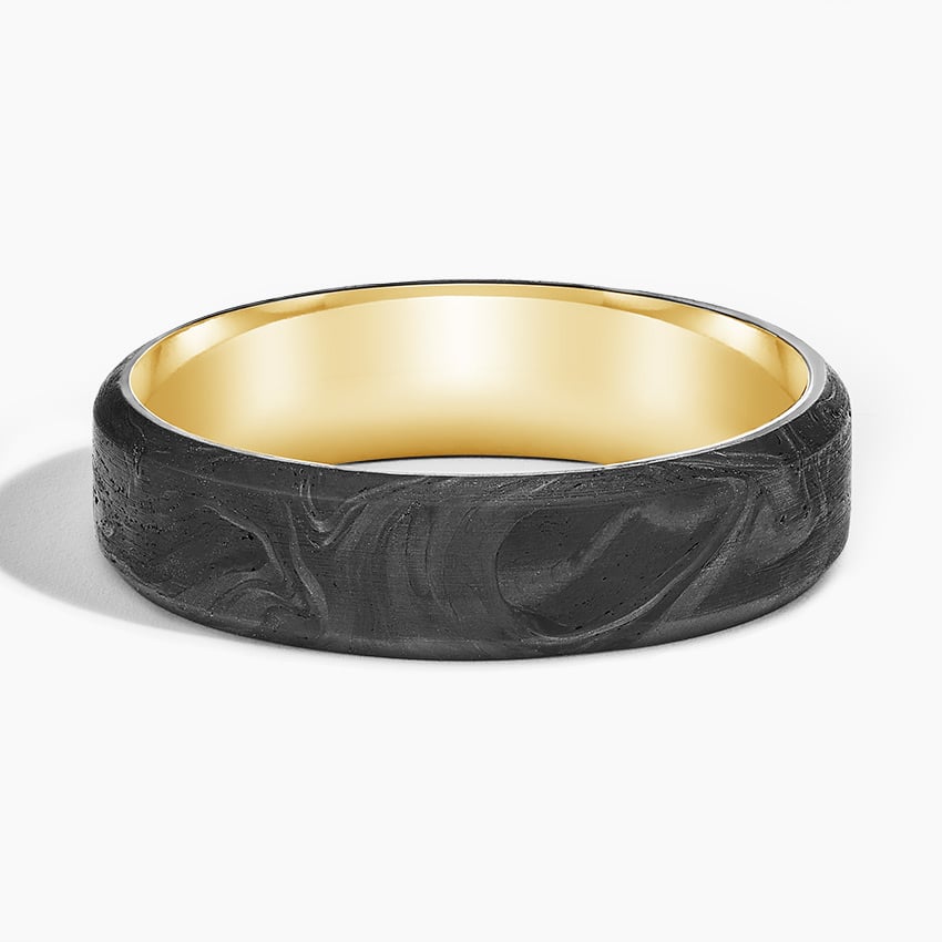 Forged Carbon 18K Yellow Gold Band