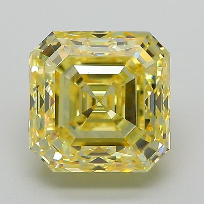 3.07 Ct. Fancy Intense Yellow Asscher Lab Grown Diamond