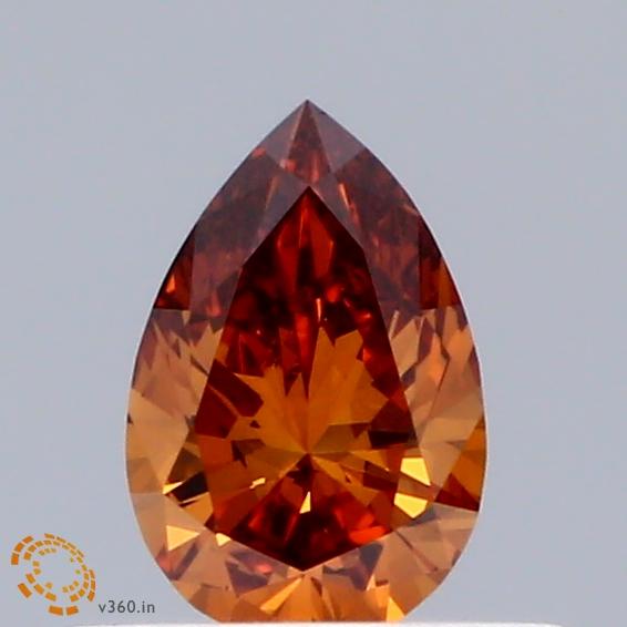 0.33 Ct. Fancy Orange Pear Lab Grown Diamond
