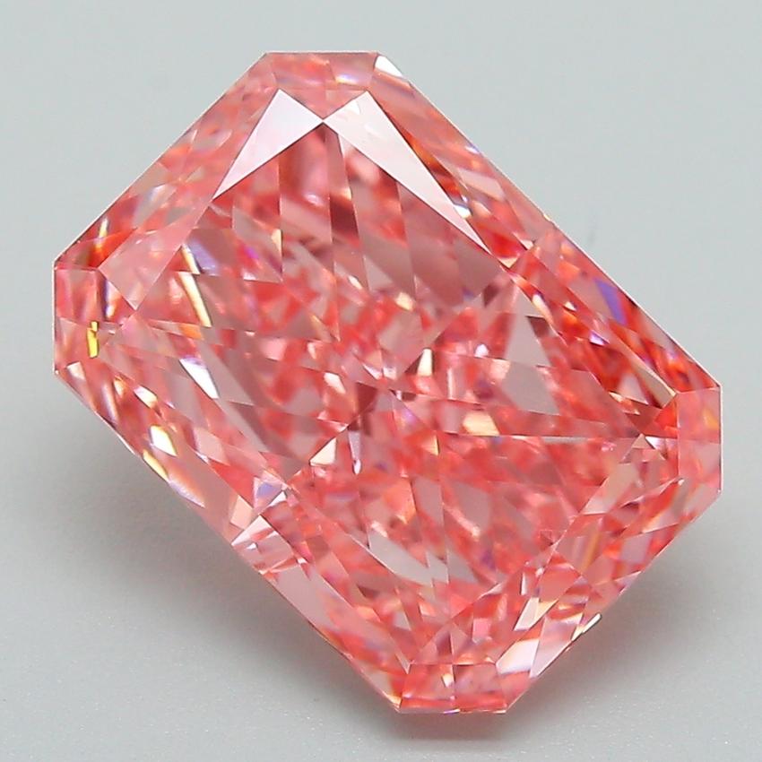 5.09 Ct. Fancy Vivid Pink Radiant Lab Grown Diamond