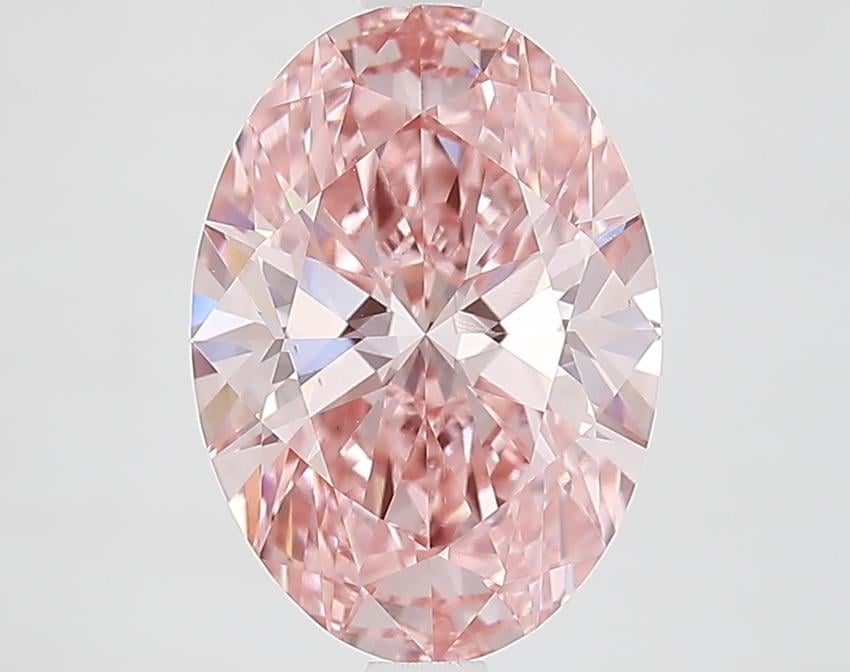 3.09 Ct. Fancy Vivid Pink Oval Lab Grown Diamond