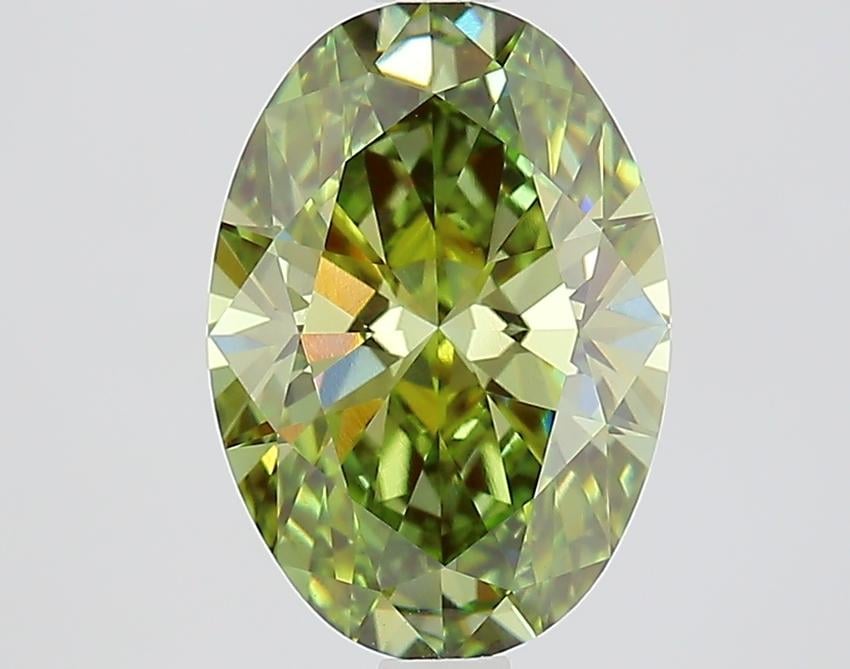 2.16 Ct. Fancy Vivid Green Oval Lab Grown Diamond