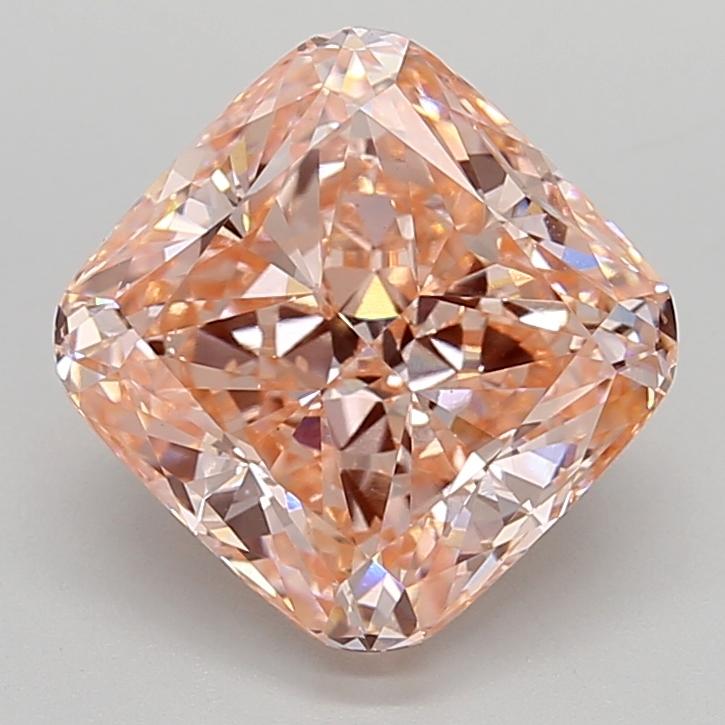 5.02 Ct. Fancy Vivid  Pink Cushion Lab Grown Diamond