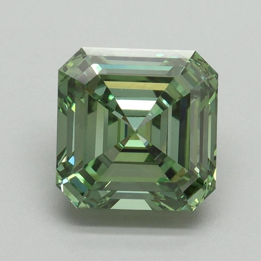 2.75 Ct. Fancy Vivid Pacific Green Asscher Lab Grown Diamond