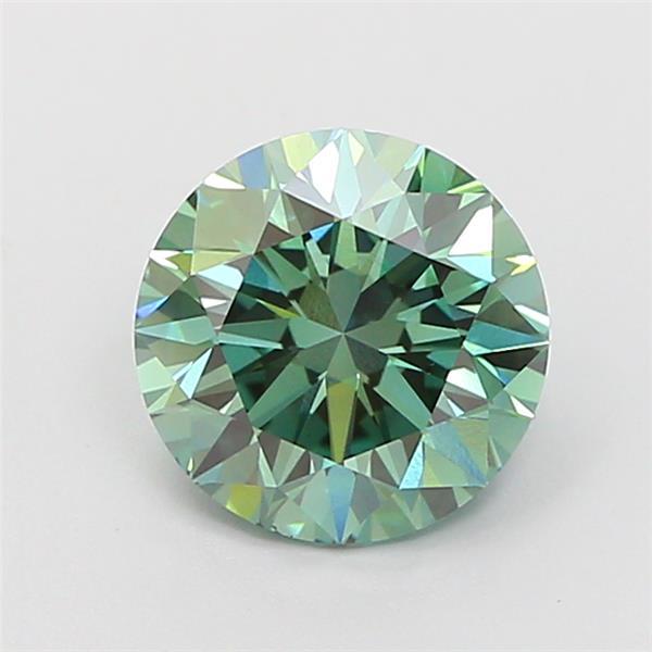 1.52 Ct. Fancy Vivid Green Round Lab Grown Diamond