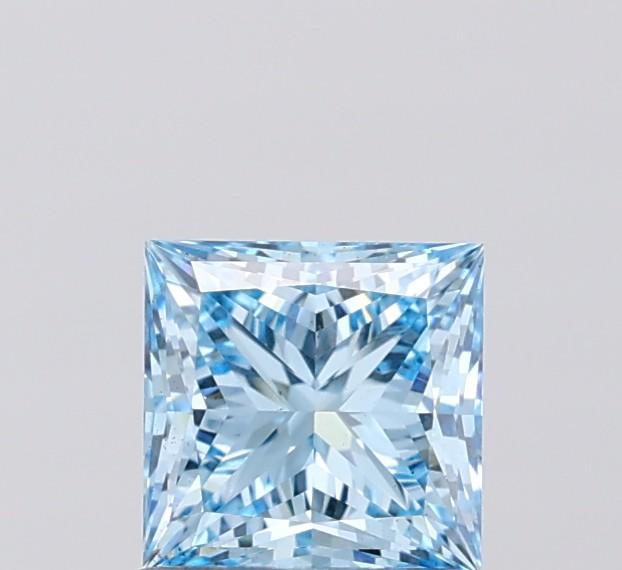 0.96 Ct. Fancy Vivid  Blue Princess Lab Grown Diamond