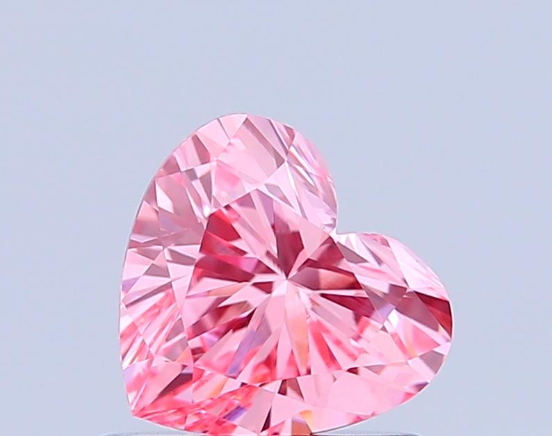 0.77 Ct. Fancy Vivid Pink Heart Lab Grown Diamond