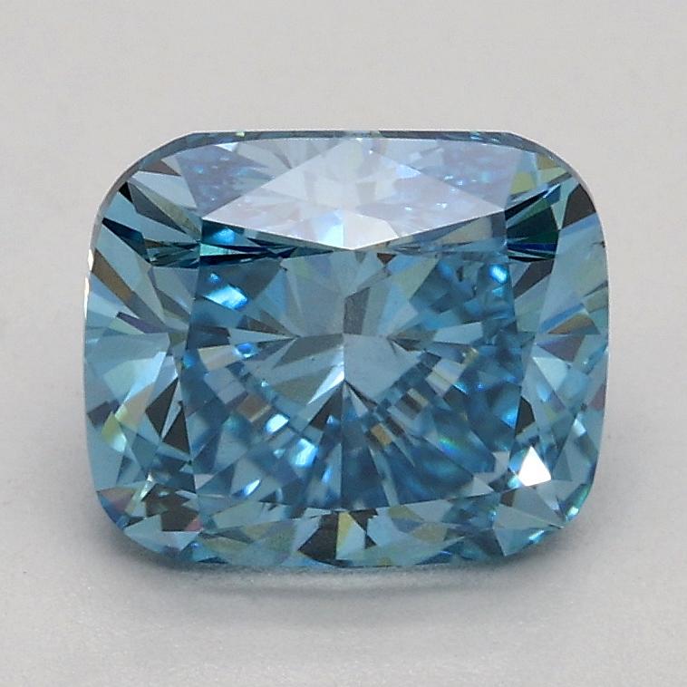 1.51 Ct. Fancy Vivid Blue Cushion Lab Grown Diamond