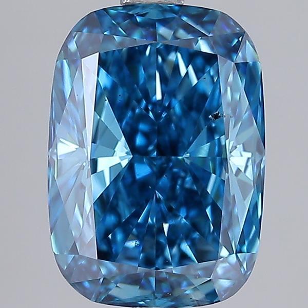 2.50 Ct. Fancy Vivid Blue Cushion Lab Grown Diamond