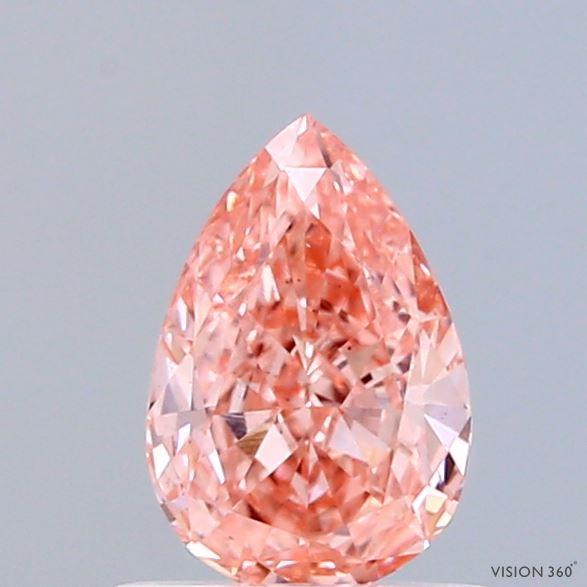 0.77 Ct. Fancy Vivid Pink Pear Lab Grown Diamond