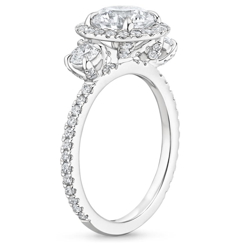 18K White Gold Three Stone Waverly Diamond Ring (3/4 ct. tw.), large side view
