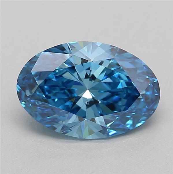 0.77 Ct. Fancy Vivid Blue Oval Lab Grown Diamond