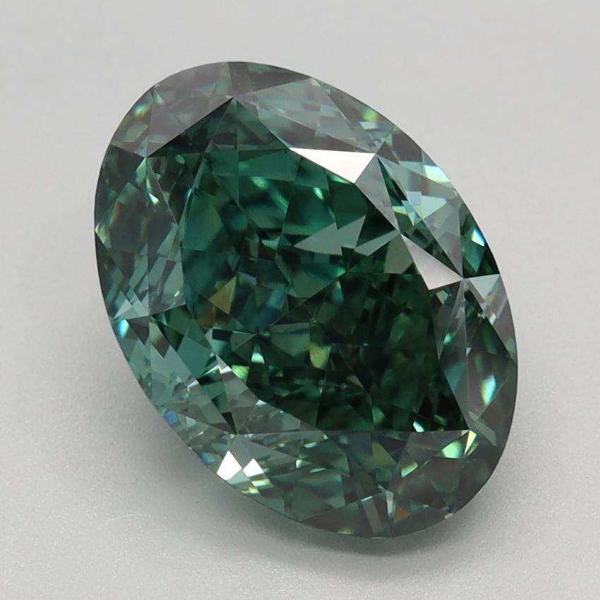 3.25 Ct. Fancy Vivid Green Oval Lab Grown Diamond