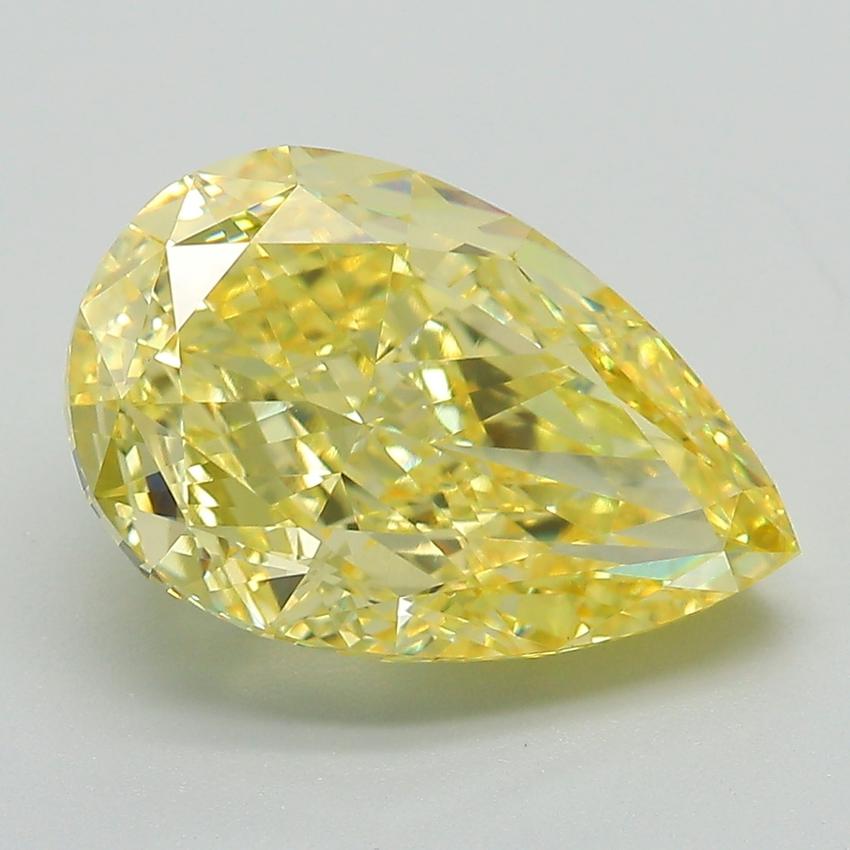 5.09 Ct. Fancy Vivid Yellow Pear Lab Grown Diamond