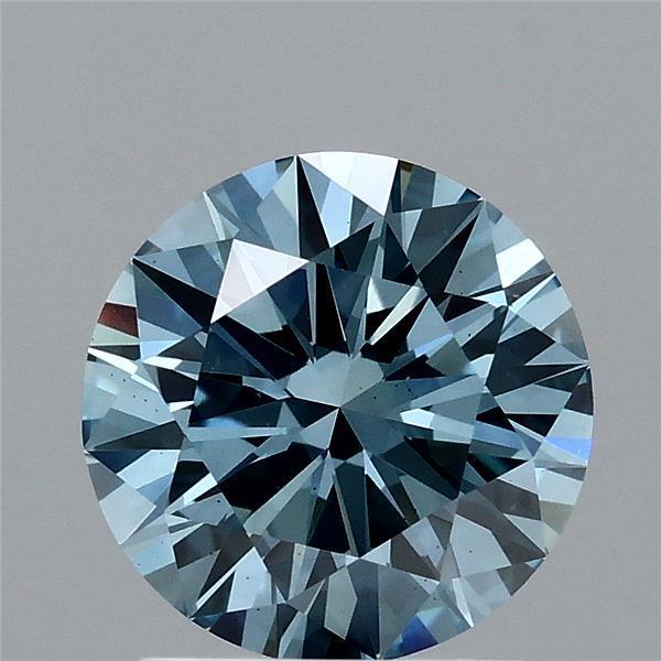 1.68 Ct. Fancy Vivid Blue Round Lab Grown Diamond