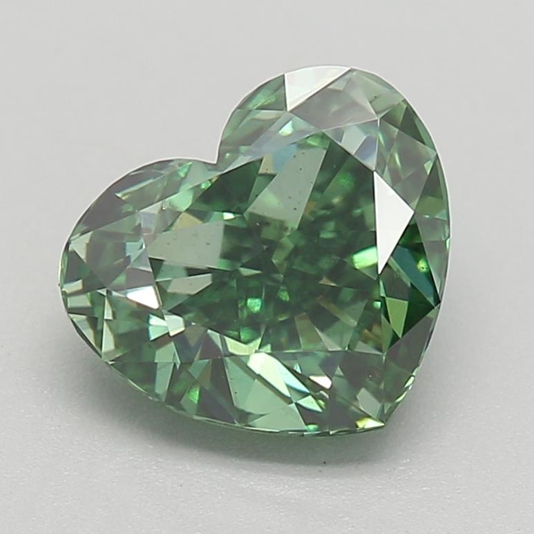 1.00 Ct. Fancy Vivid  Green Heart Lab Grown Diamond
