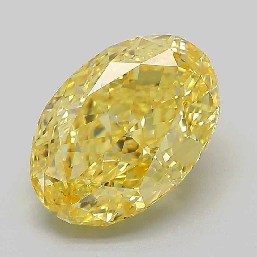 2.64 Ct. Fancy Vivid Yellow Oval Lab Grown Diamond