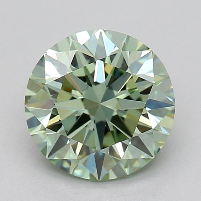 0.70 Ct. Fancy Vivid  Green Round Lab Grown Diamond