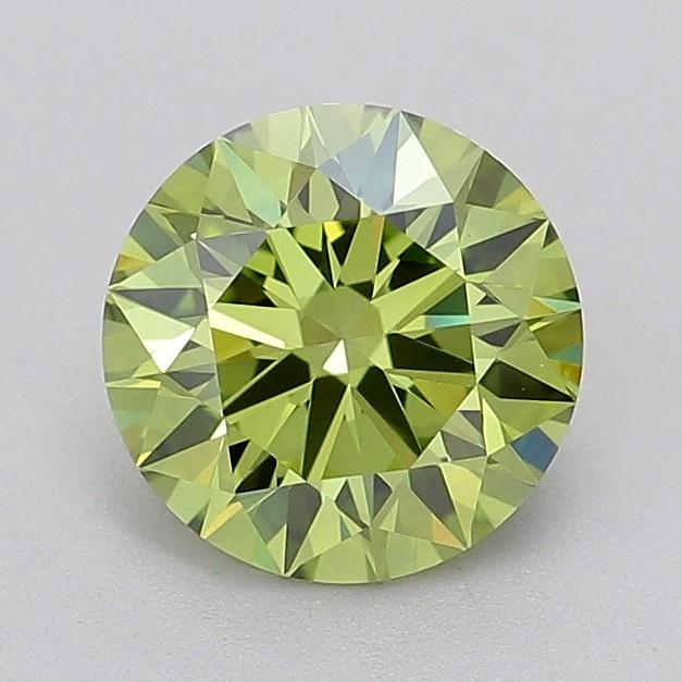 1.74 Ct. Fancy Vivid  Green Round Lab Grown Diamond