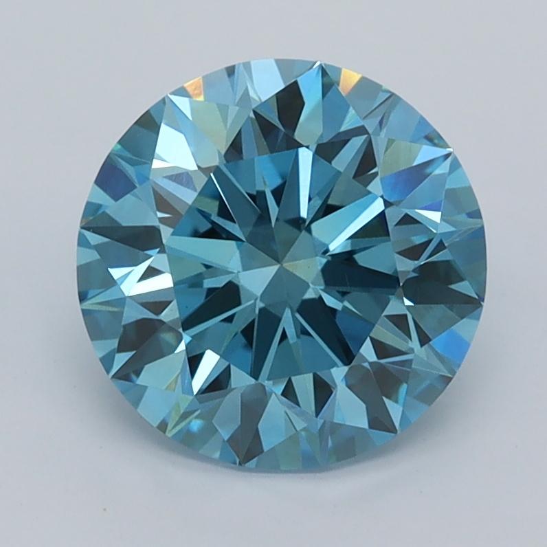 2.04 Ct. Fancy Vivid  Blue Round Lab Grown Diamond