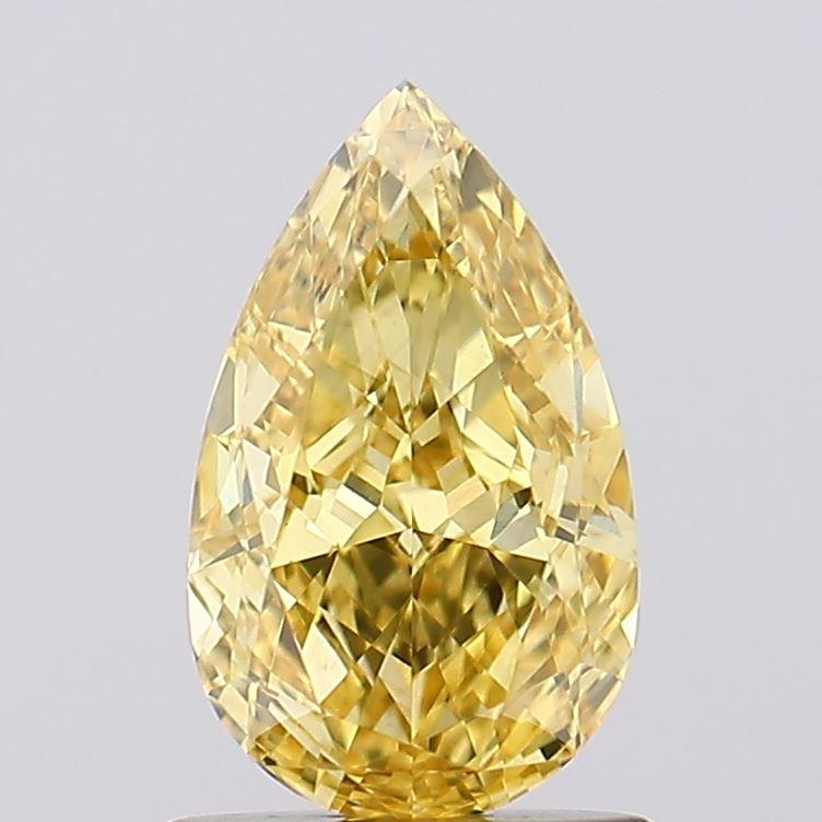 1.15 Ct. Fancy Vivid  Yellow Pear Lab Grown Diamond