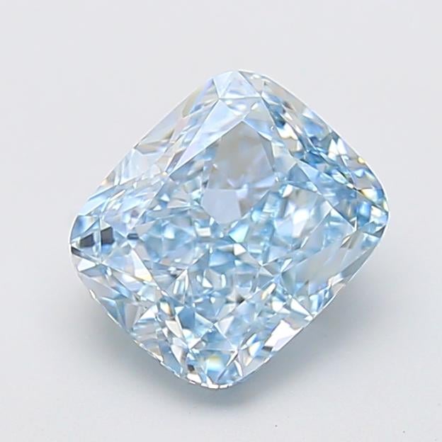 3.06 Ct. Fancy Intense  Blue Cushion Lab Grown Diamond