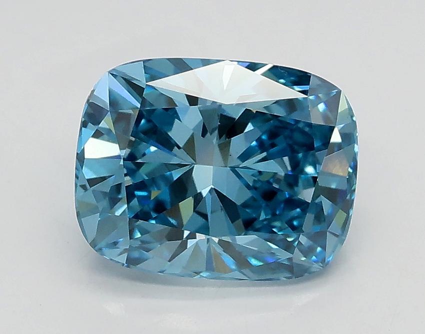 1.50 Ct. Fancy Vivid Blue Cushion Lab Grown Diamond