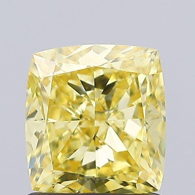 1.36 Ct. Fancy Intense Yellow Cushion Lab Grown Diamond
