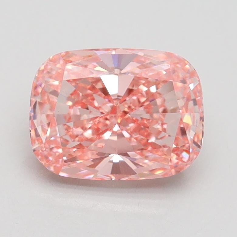 1.43 Ct. Fancy Vivid Pink Cushion Lab Grown Diamond
