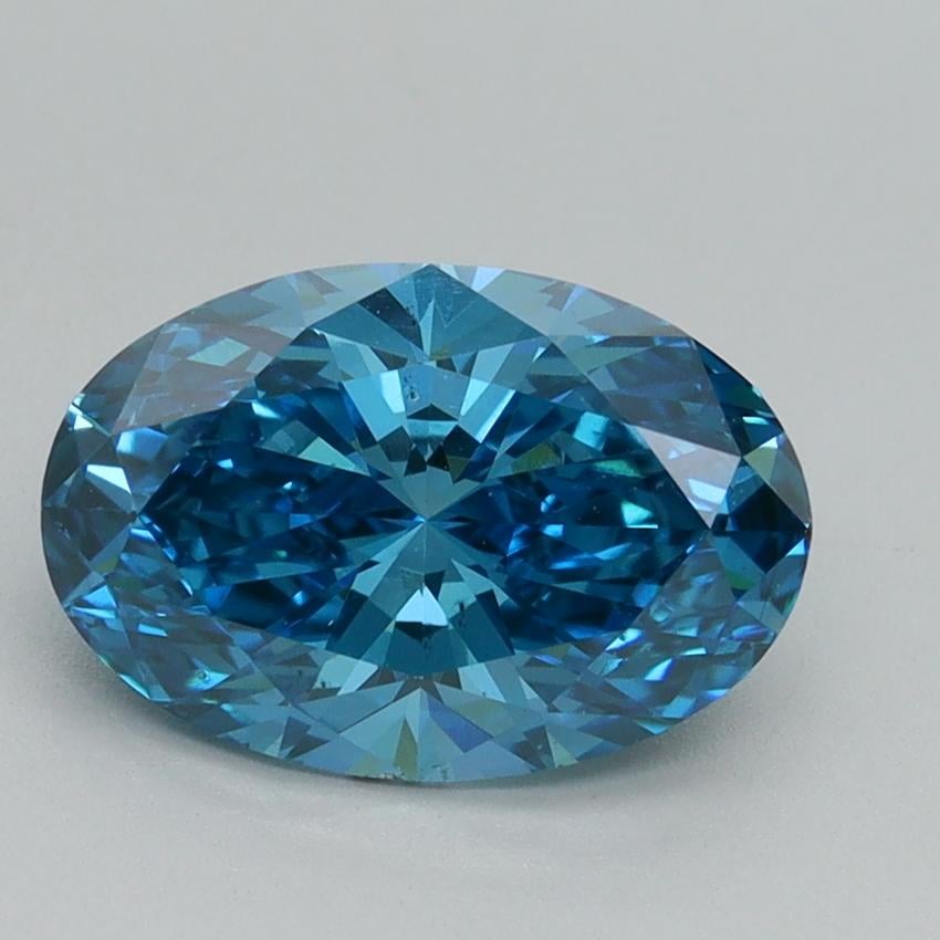 2.04 Ct. Fancy Vivid Blue Oval Lab Grown Diamond