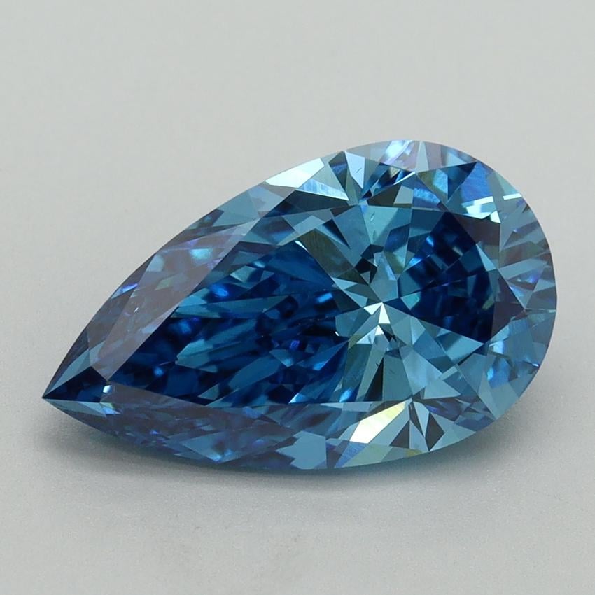 3.15 Ct. Fancy Vivid Blue Pear Lab Grown Diamond