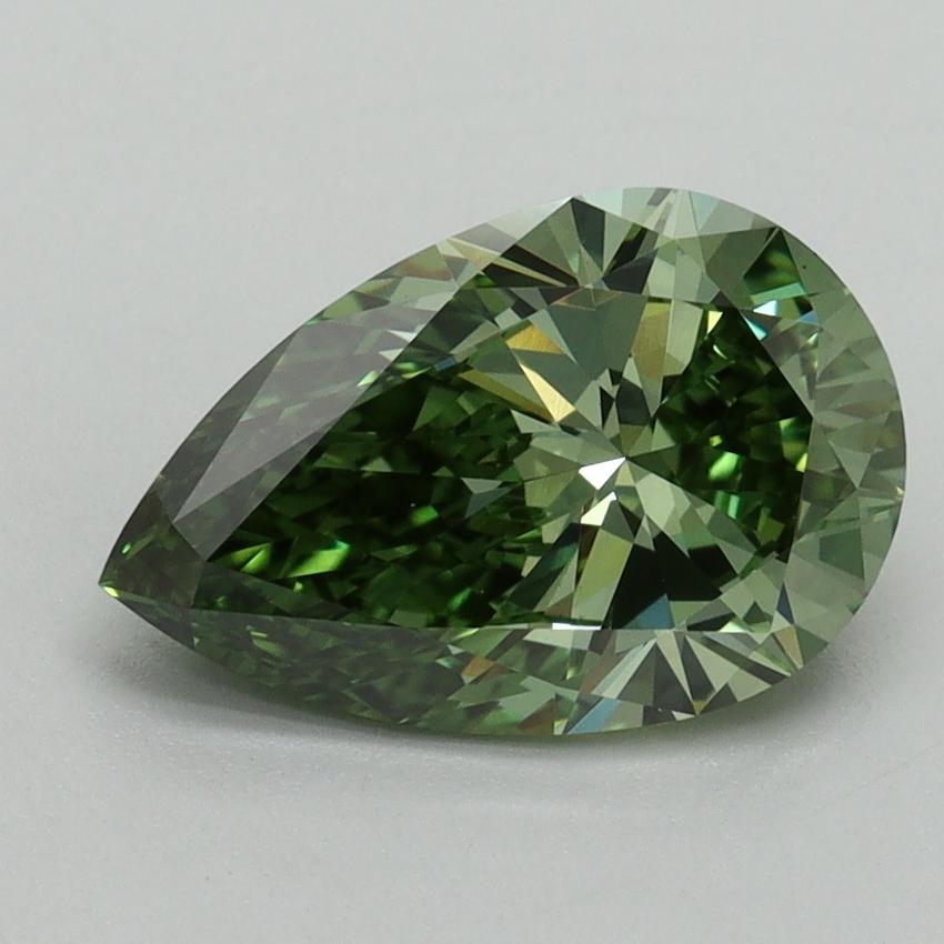 2.12 Ct. Fancy Vivid Green Pear Lab Grown Diamond