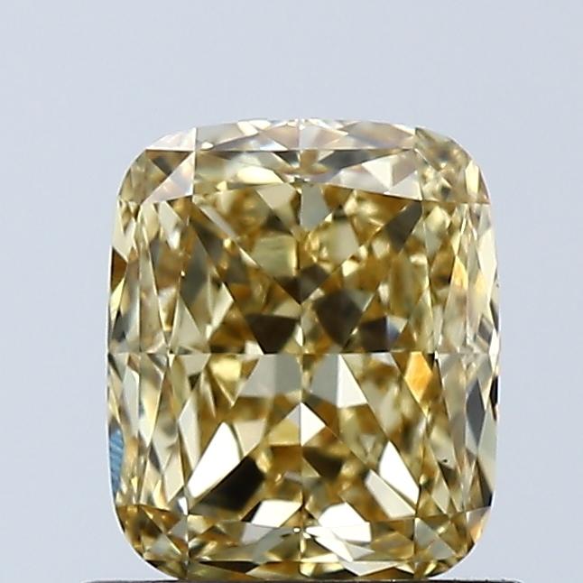 1.03 Ct. Fancy Intense Yellow Cushion Lab Grown Diamond