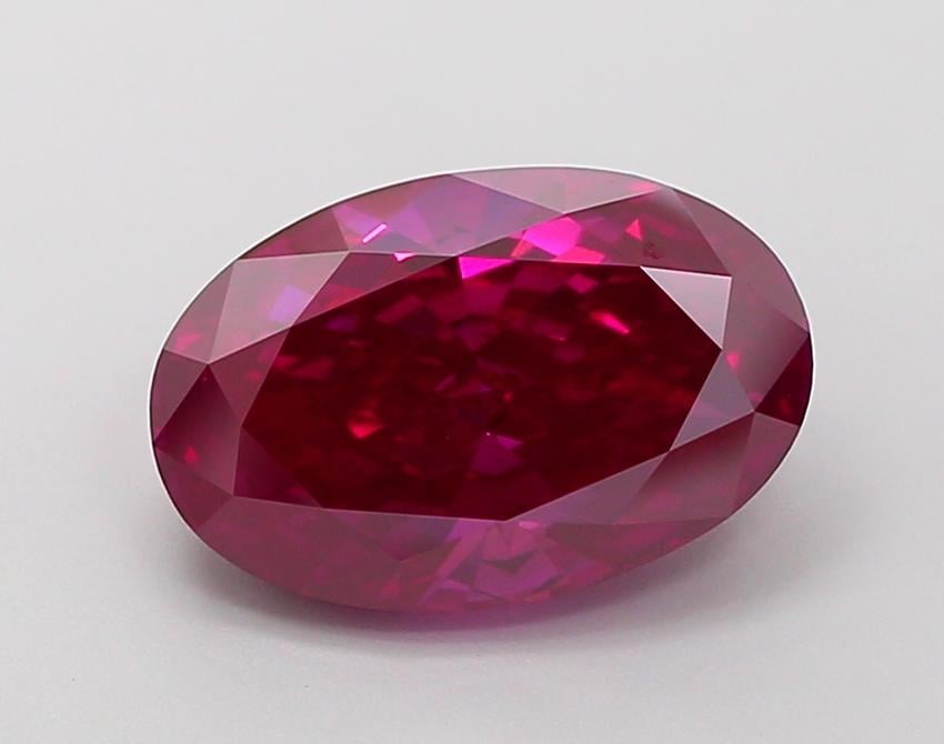 3.65 Ct. Fancy Vivid Pink Oval Lab Grown Diamond