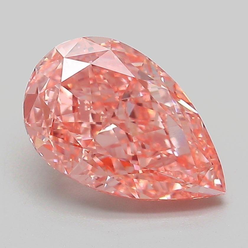 2.42 Ct. Fancy Vivid Pink Pear Lab Grown Diamond
