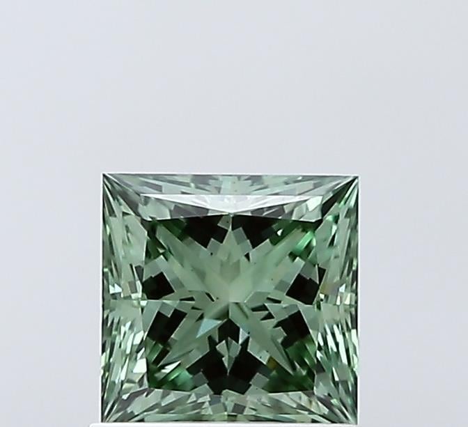 1.06 Ct. Fancy Vivid Green Princess Lab Grown Diamond