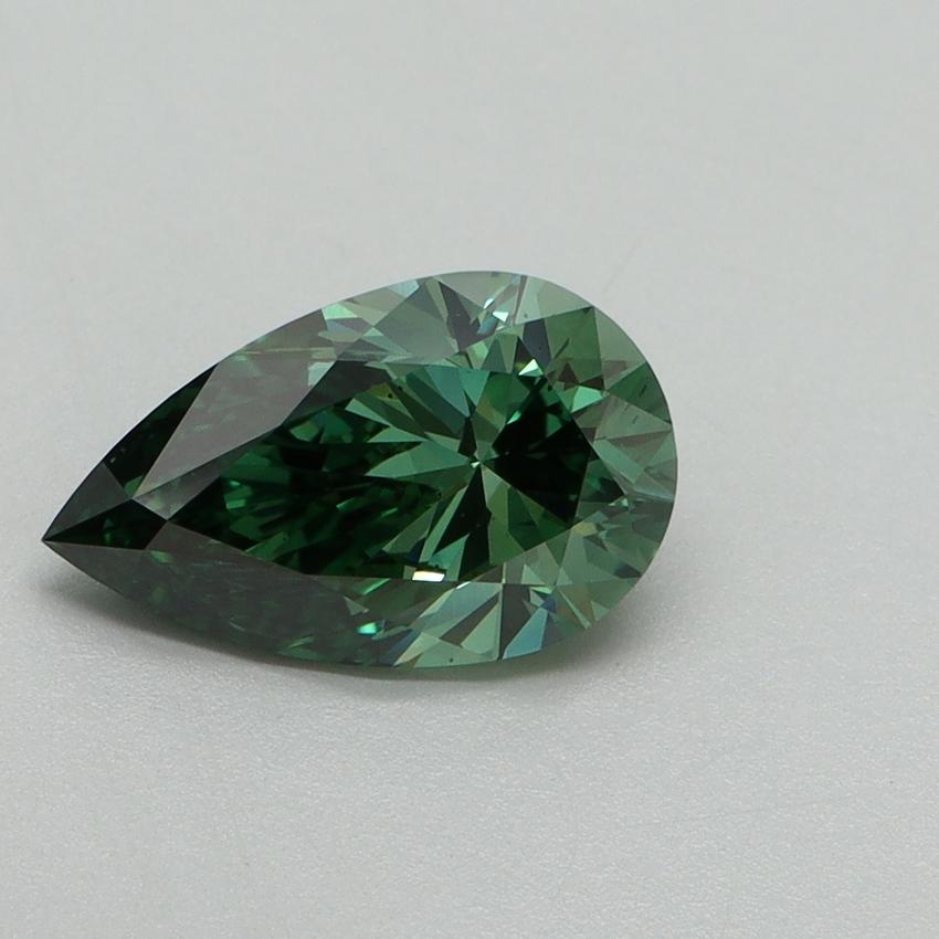 1.55 Ct. Fancy Vivid Pacific Green Pear Lab Grown Diamond