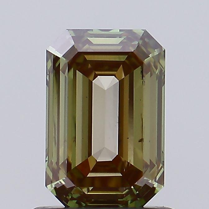 1.01 Ct. Fancy Brownish Green Emerald Lab Grown Diamond