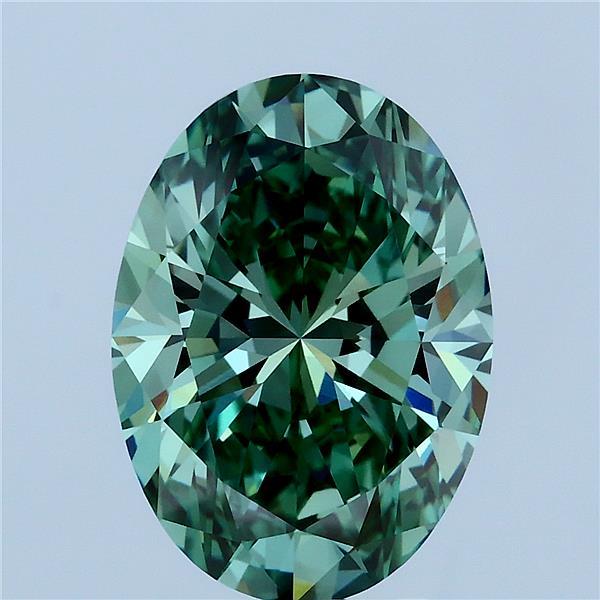 4.01 Ct. Fancy Vivid Green Oval Lab Grown Diamond